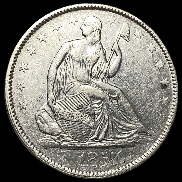 1857 Seated Liberty Half Dollar CLOSELY  UNCIRCULATED