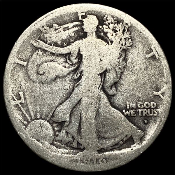 1916-D Walking Liberty Half Dollar NICELY CIRCULATED