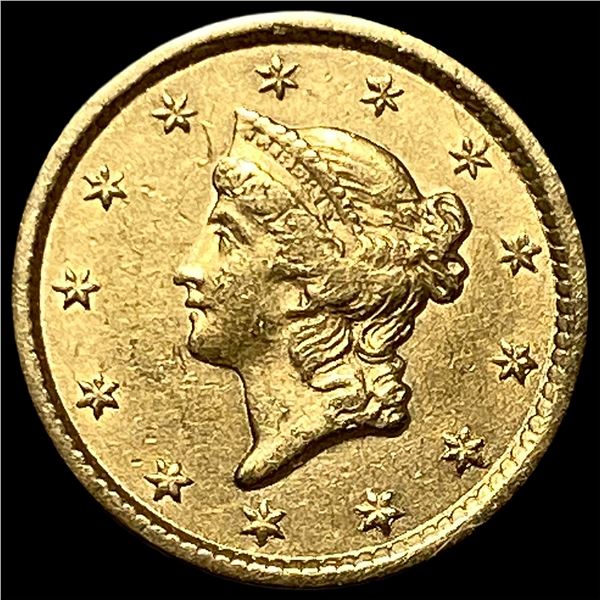 1852 Gold $1 Liberty Head Type 1 CHOICE AU