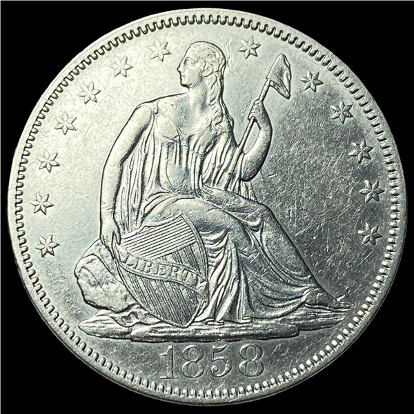 1858 Silver Seated Liberty Half Dollar UNCIRCULATED