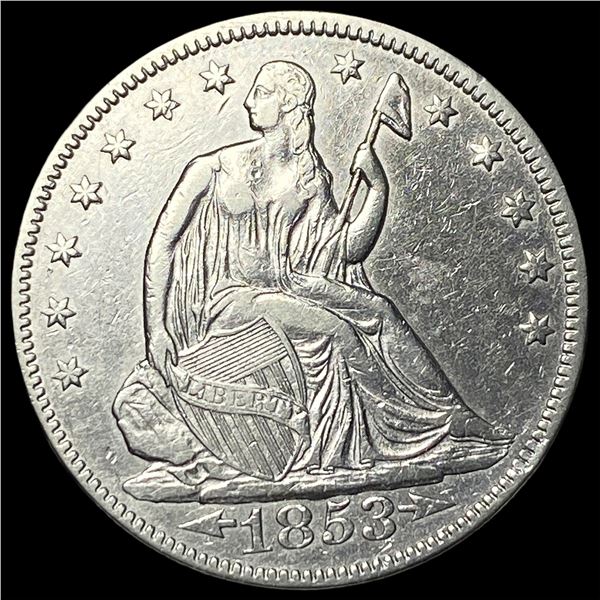 1853 Arrows/Rays Seated Liberty Half Dollar UNCIRCULATED