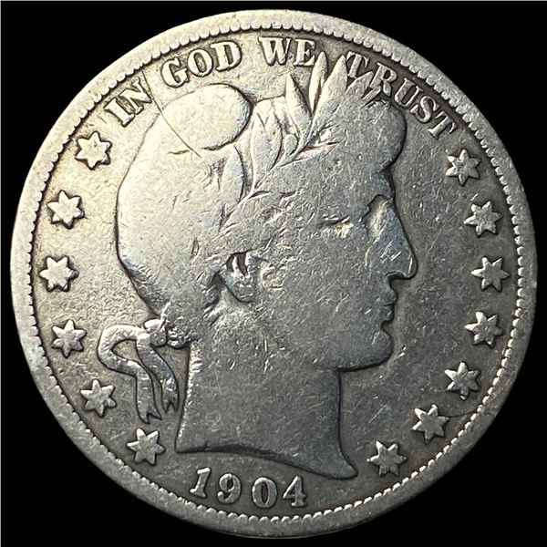 1904-O Silver Barber Half Dollar LIGHTLY CIRCULATED