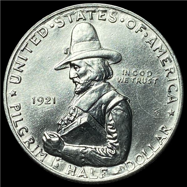 1921 Silver Pilgrim Half Dollar GEM BU