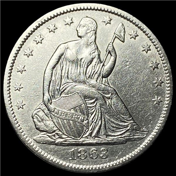 1863-S Silver Seated Liberty Half Dollar CLOSELY UNCIRCULATED