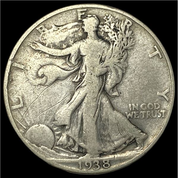 1938-D Silver Walking Liberty Half Dollar  NEARLY UNCIRCULATED