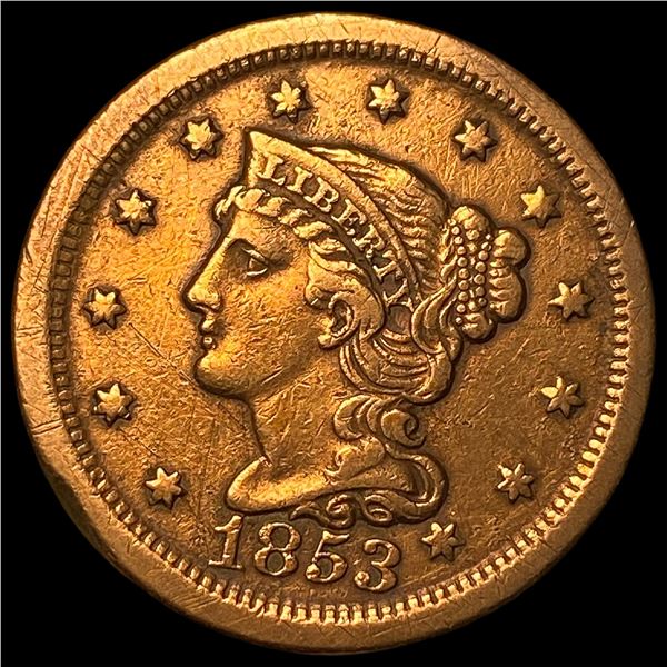 1853 RD Braided Hair Large Cent CLOSELY  UNCIRCULATED