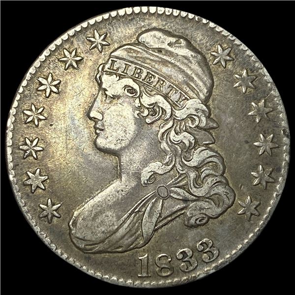 1833 Capped Bust Half Dollar NEARLY  UNCIRCULATED
