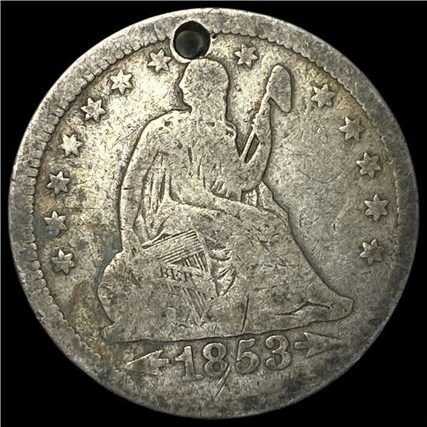 1853 Arrows/Rays Seated Liberty Quarter NICELY CIRCULATED
