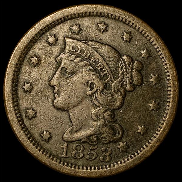 1853 BN Braided Hair Large Cent CLOSELY  UNCIRCULATED