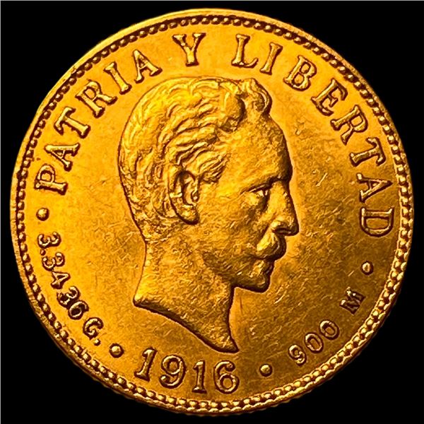 1916 Cuba Gold 2 Pesos UNCIRCULATED