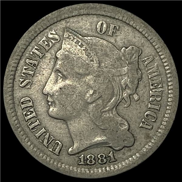 1881 Nickel Three-Cent Piece LIGHTLY  CIRCULATED