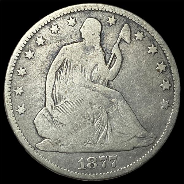 1877 Seated Liberty Half Dollar LIGHTLY  CIRCULATED