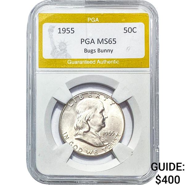 1955 Franklin Half Dollar PGA MS65 Bugs Bunny