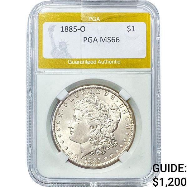 1885-O Morgan Silver Dollar PGA MS66