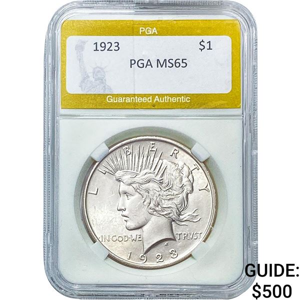 1923 Silver Peace Dollar PGA MS65