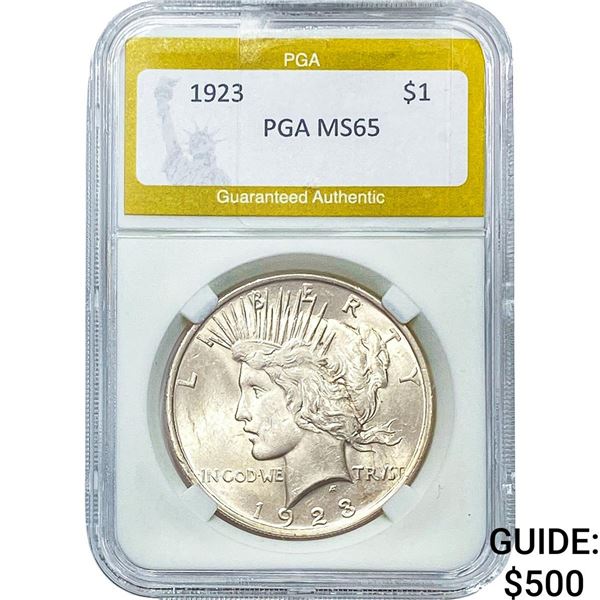 1923 Silver Peace Dollar PGA MS65
