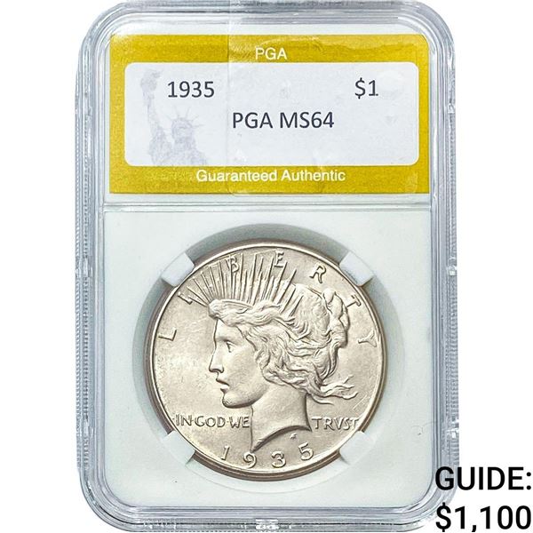 1935 Silver Peace Dollar PGA MS64