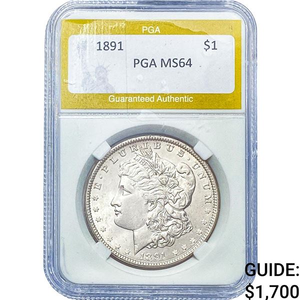 1891 Morgan Silver Dollar PGA MS64