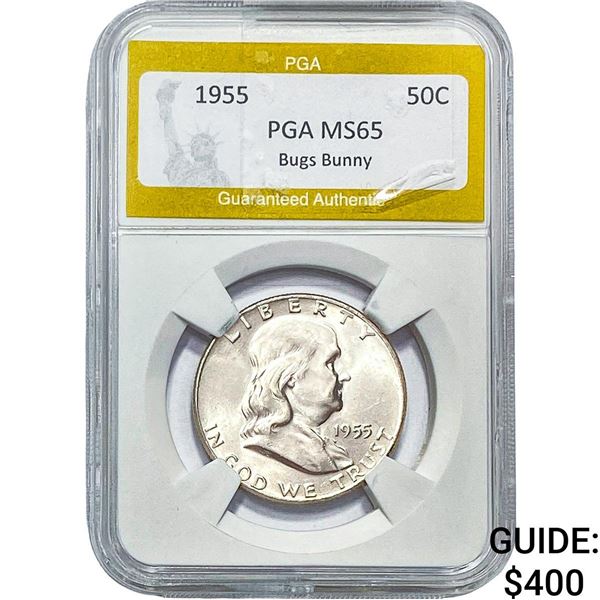 1955 Franklin Half Dollar PGA MS65 Bugs Bunny