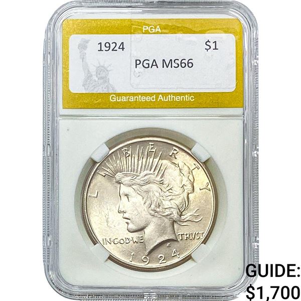 1924 Silver Peace Dollar PGA MS66