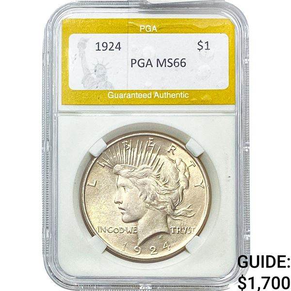 1924 Silver Peace Dollar PGA MS66