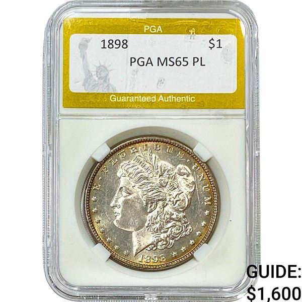 1898 Morgan Silver Dollar PGA MS65 PL
