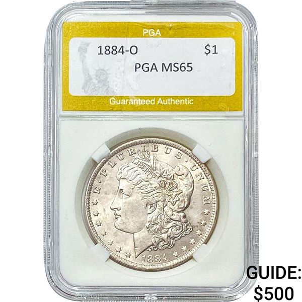 1884-O Morgan Silver Dollar PGA MS65