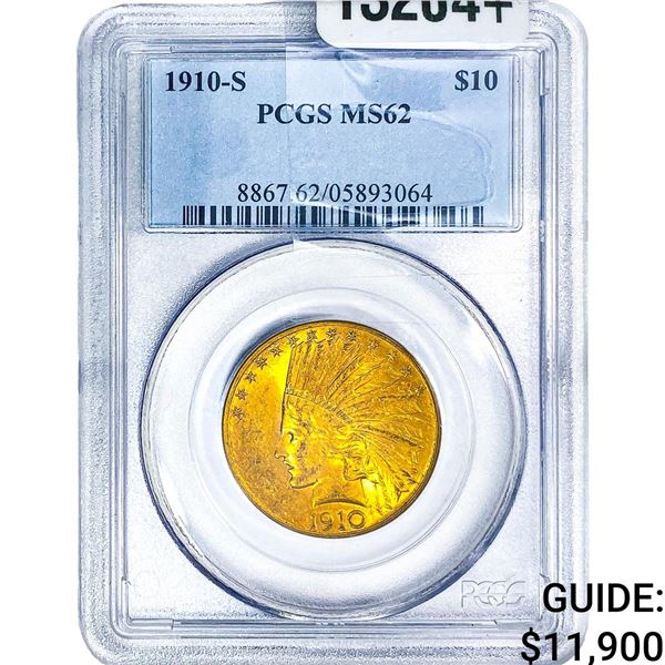 1910-S $10 Gold Eagle PCGS MS62