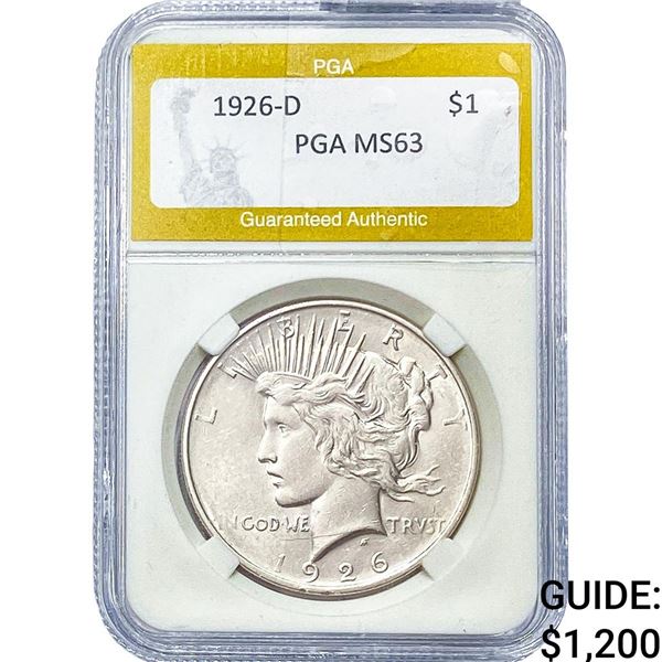 1926-D Silver Peace Dollar PGA MS63