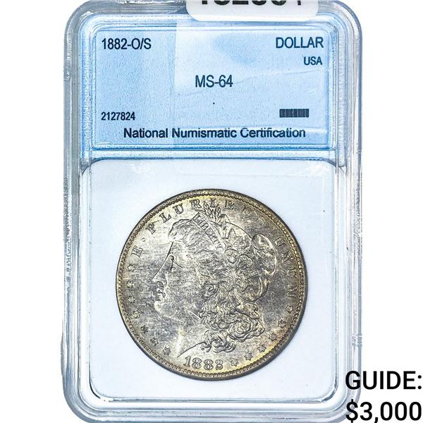1882-O/S Morgan Silver Dollar NNC MS64
