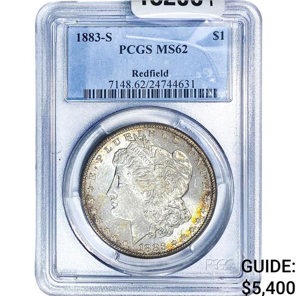 1883-S Morgan Silver Dollar PCGS MS62 Redfield