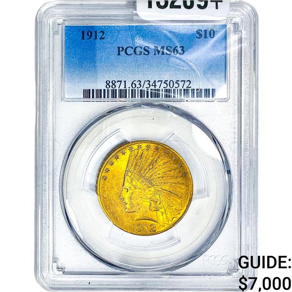 1912 $10 Gold Eagle PCGS MS63
