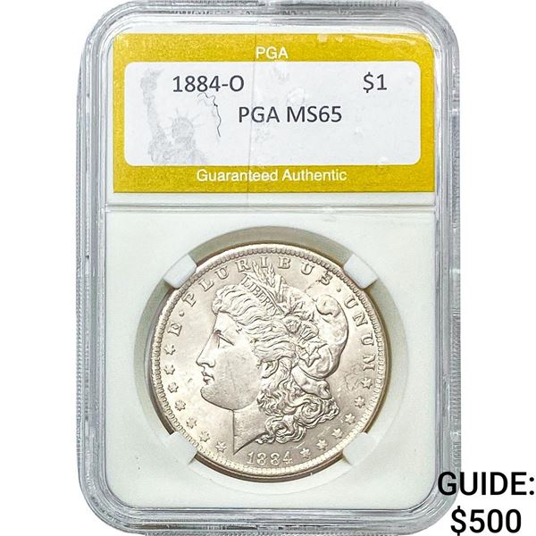 1884-O Morgan Silver Dollar PGA MS65