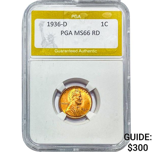 1936-D Wheat Cent PGA MS66 RD