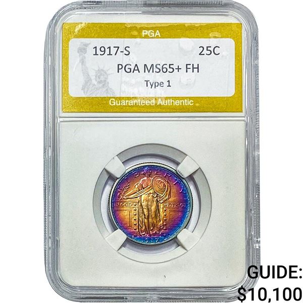 1917-S Standing Liberty Quarter PGA MS65+ FH
