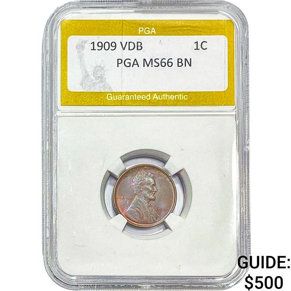 1909 Wheat Cent PGA MS66 BN VDB