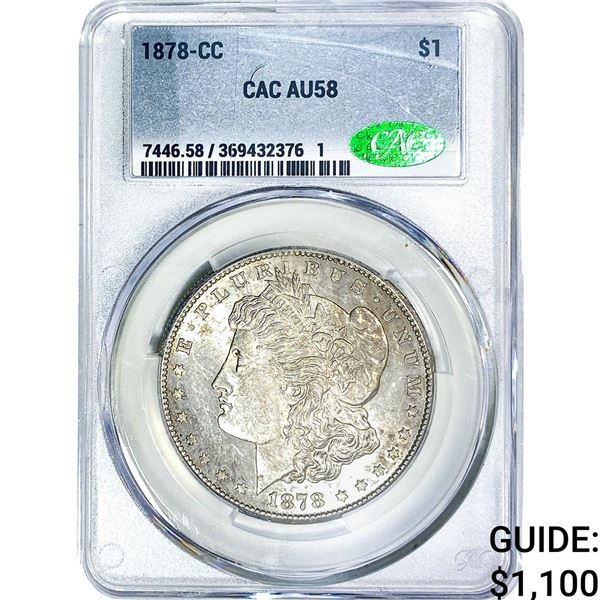 1878-CC Morgan Silver Dollar CAC AU58