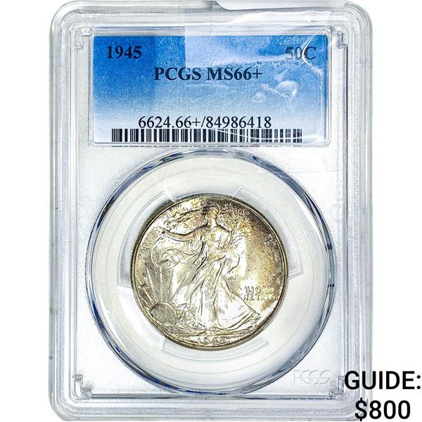 1945 Walking Liberty Half Dollar PCGS MS66+
