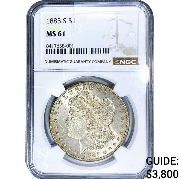 1883-S Morgan Silver Dollar NGC MS61