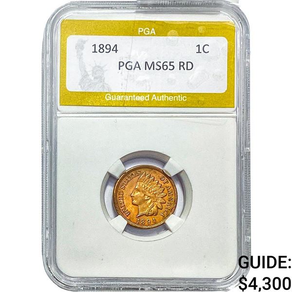 1894 Indian Head Cent PGA MS65 RD
