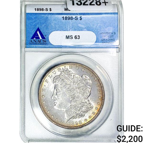 1898-S Morgan Silver Dollar ANACS MS63