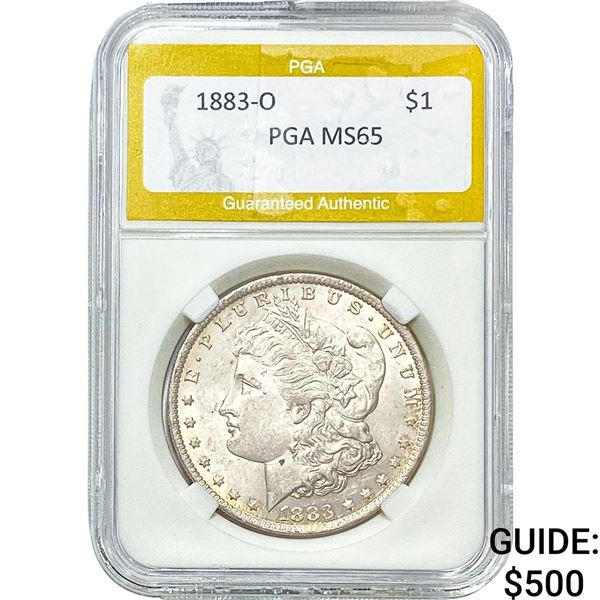1883-O Morgan Silver Dollar PGA MS65