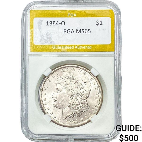 1884-O Morgan Silver Dollar PGA MS65