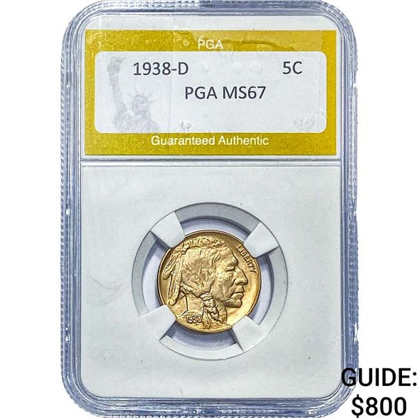 1938-D Buffalo Half Dollar PGA MS67