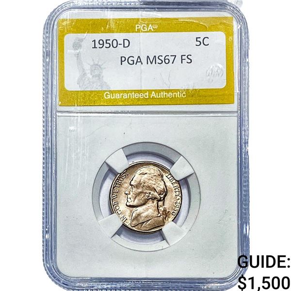 1950-D Jefferson Nickel PGA MS67 FS