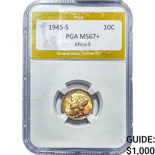 1945-S Mercury Silver Dime PGA MS67+