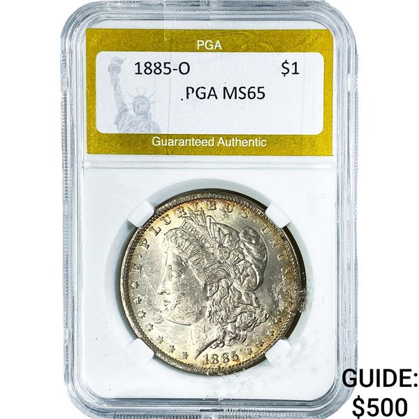 1885-O Morgan Silver Dollar PGA MS65