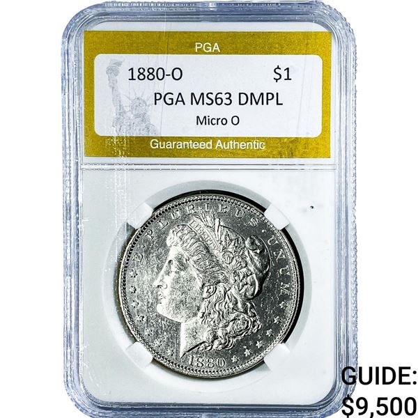 1880-O Morgan Silver Dollar PGA MS63 DMPL Mirco O