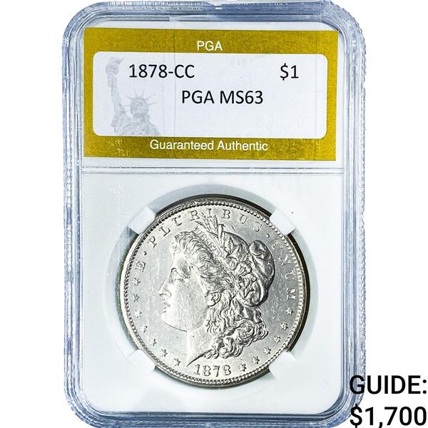 1878-CC Morgan Silver Dollar PGA MS63
