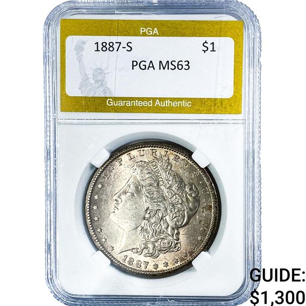 1887-S Morgan Silver Dollar PGA MS63